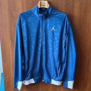 Jordan Blue Full-Zip Performance Track Jacket with White Accents